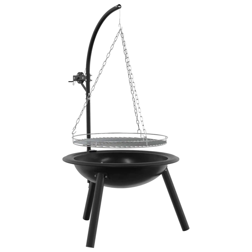 Braciere con griglia regolabile ⌀55,5 x 107,5 cm Acciaio Nero 42037872