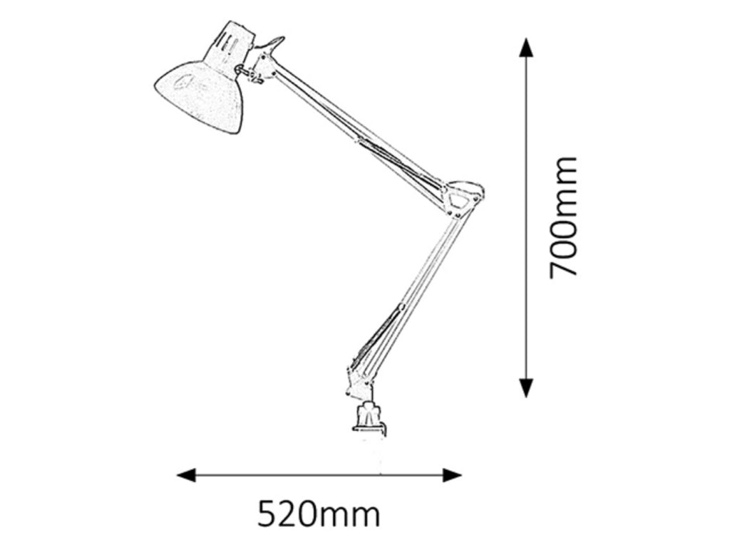 Lampada da scrivania a morsetto bianca E27 Rabalux Arno 4214