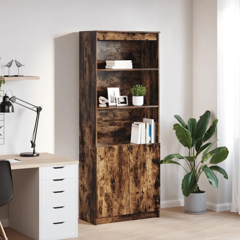 Credenza Rovere Fumo 70x35x180 cm in Legno Multistrato 3328475