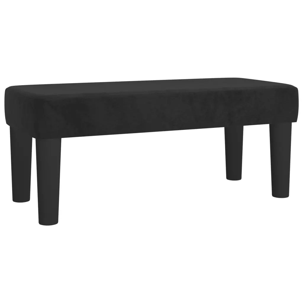 Panca-Sgabello Nera 70x30x30 cm in Velluto