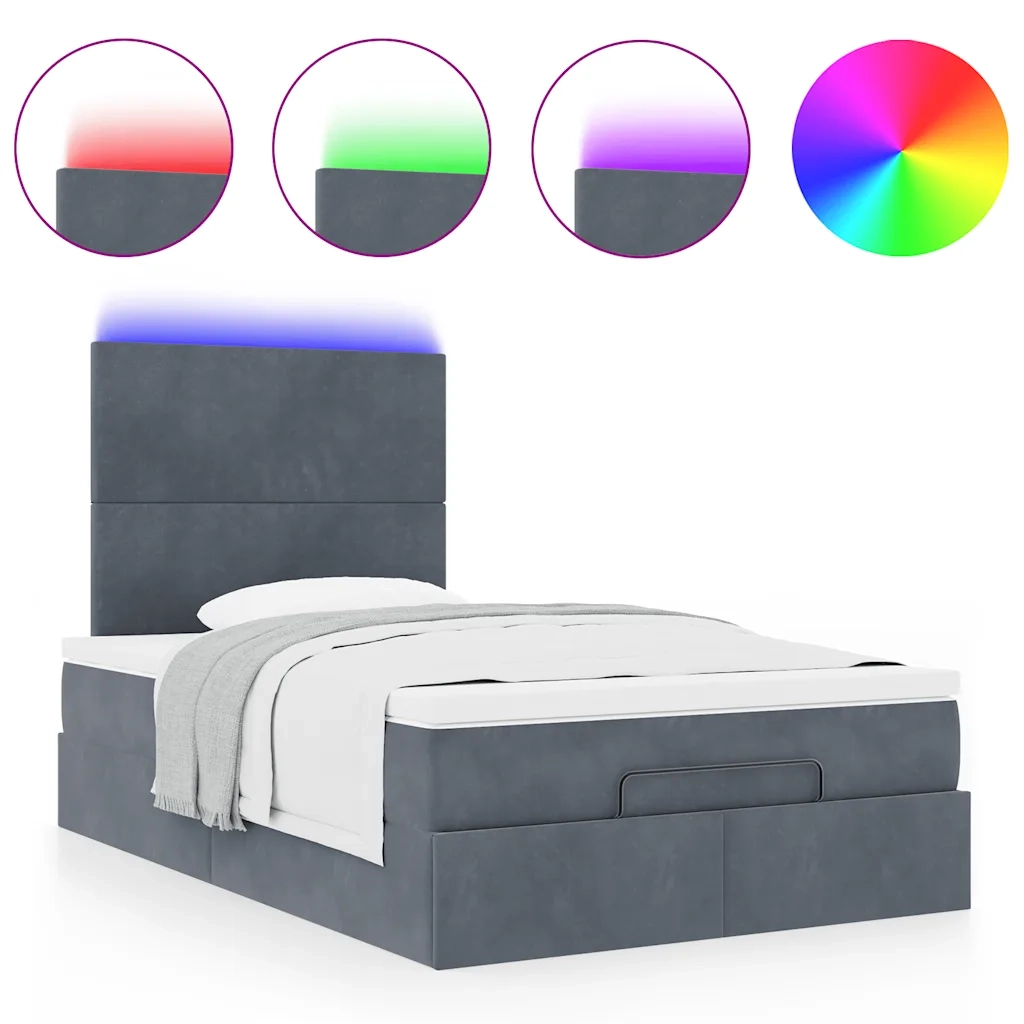 Struttura Letto Pouf con Materassi 120x200 cm Velluto 3314241