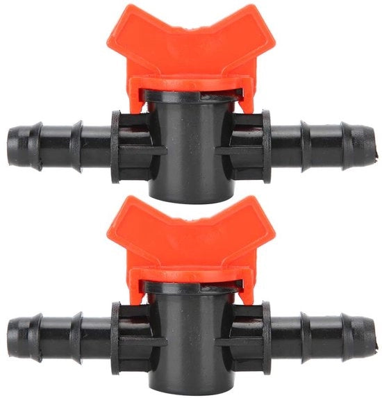 Set di valvole di ritorno da 2 - Regolatore di flusso idrico per acquario - Connettori tubo/gomma - 14 mm - Materiale sicuro - Lunghezza 10,3 cm