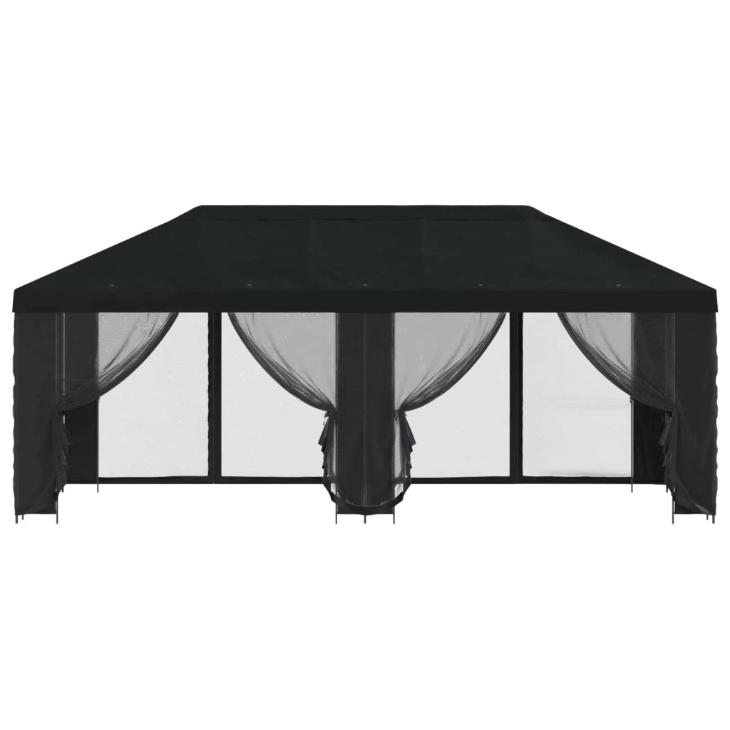Gazebo con pareti laterali 6 x 3 m Nero Poliestere e Acciaio 3376028