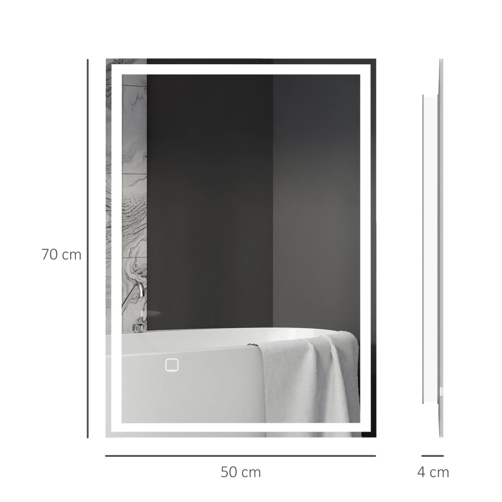Specchio da Bagno LED con Interruttore Touch ¨C Xylo ¨C Bianco