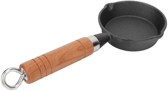 Piastra da Cucina Miniatura 10 cm - Piastra da Cucina da Fondere in Acciaio - Maniglia in Legno - Accessori Cucina - Prodotto di Qualità