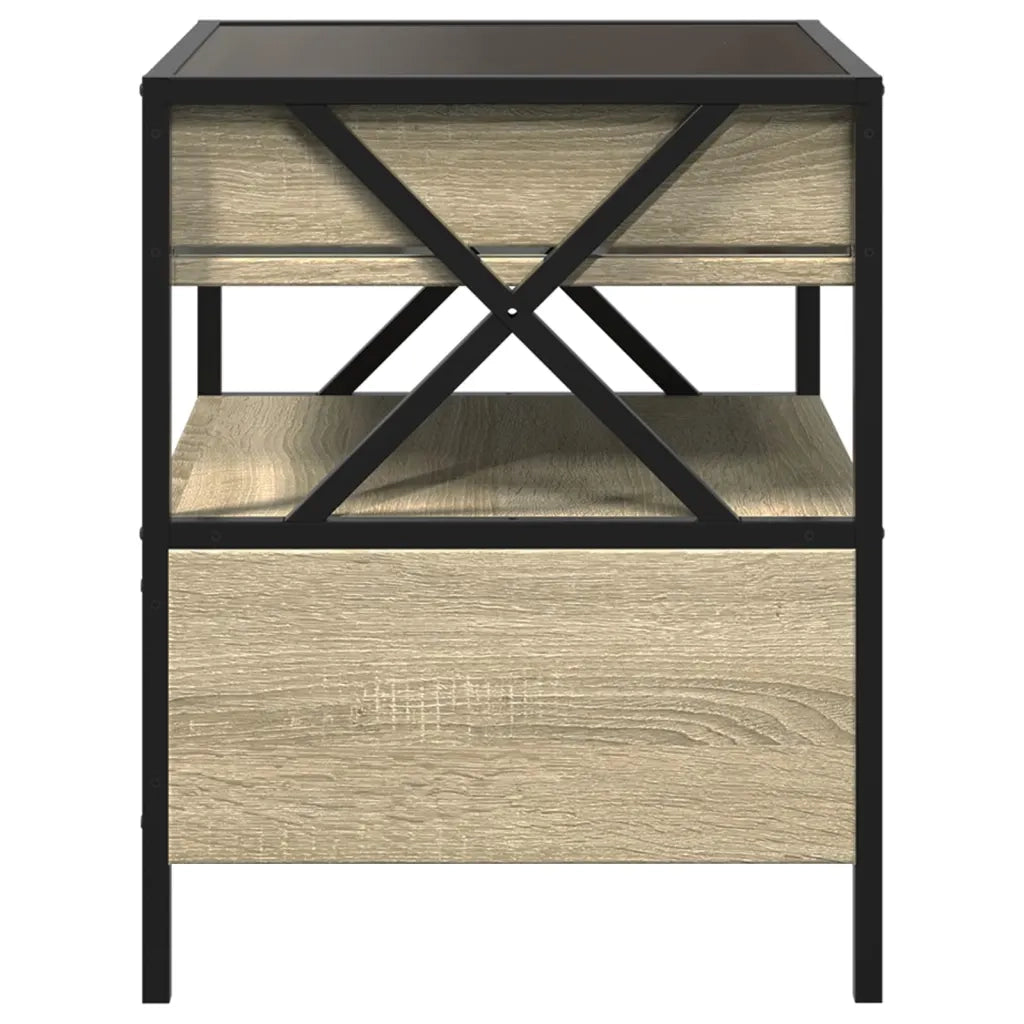 Comodino con LED Infinity Rovere Sonoma 40x40x51 cm 3284102