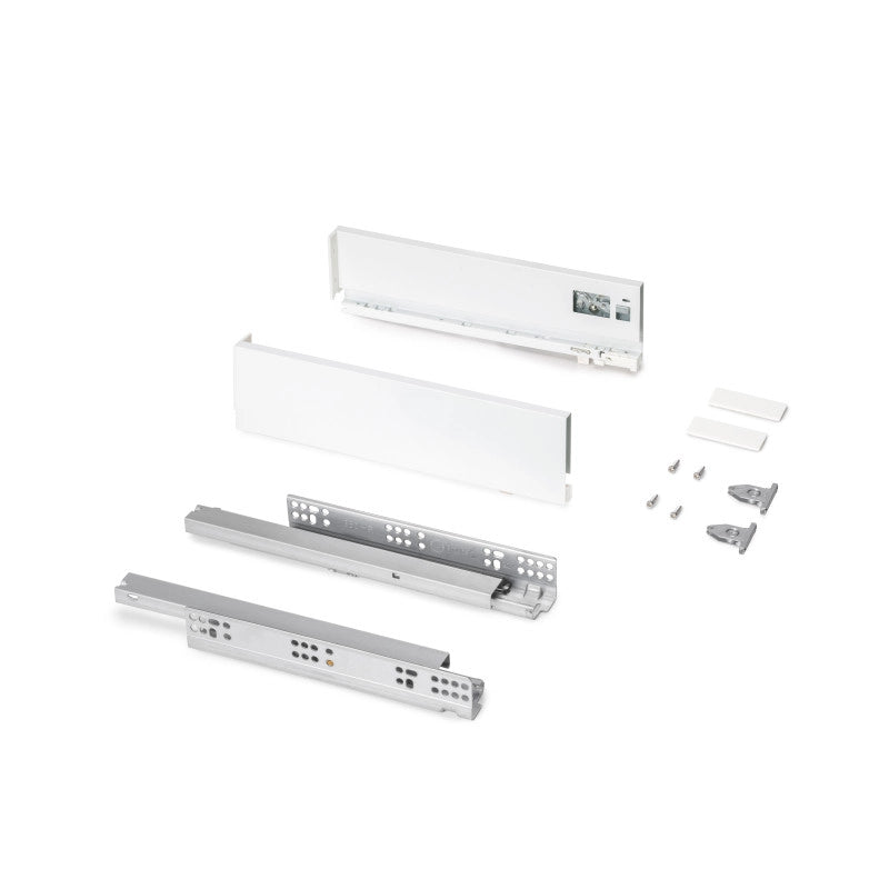 Cassetto esterno Protone 30kg, guide di estrazione totale con una chiusura soft, altezza 93mm, profondità 350mm, Acciaio