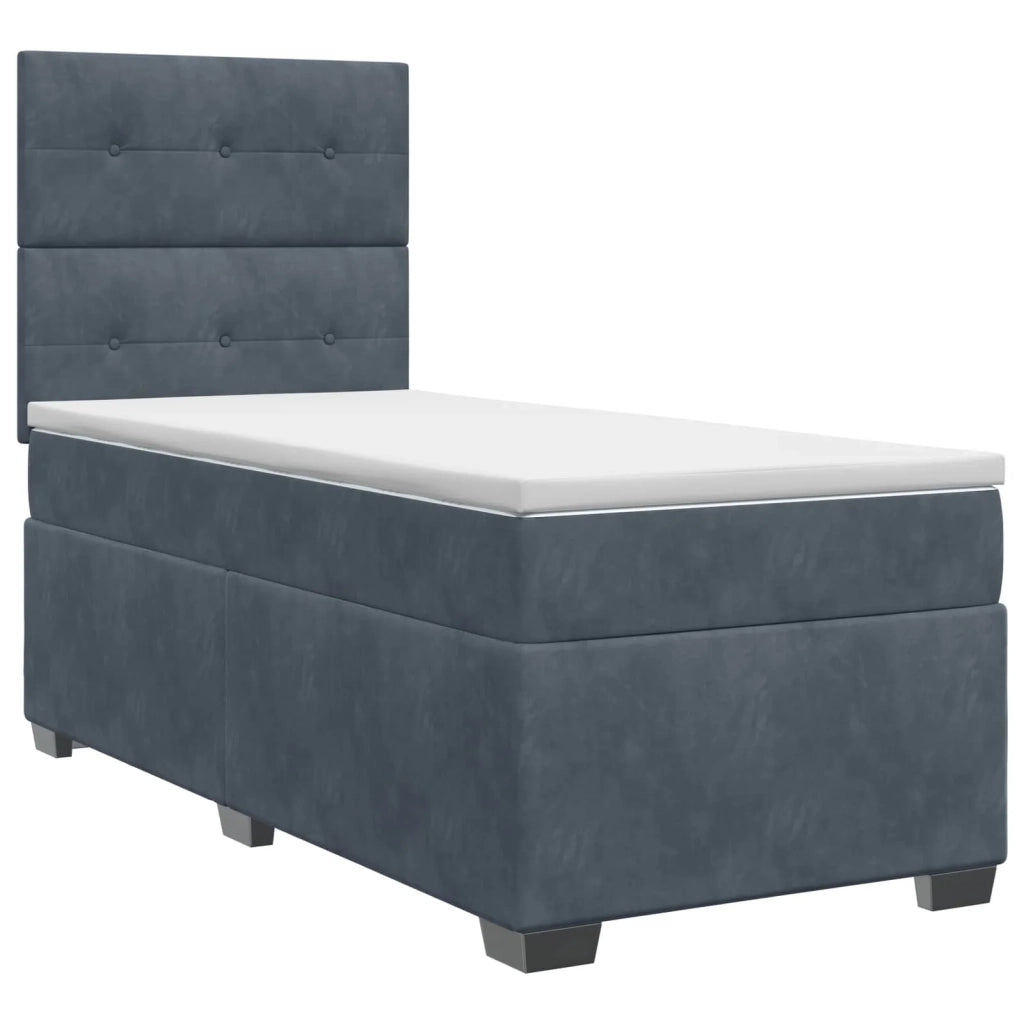 Letto box spring con materasso Grigio Scuro Singolo Velluto 3453725