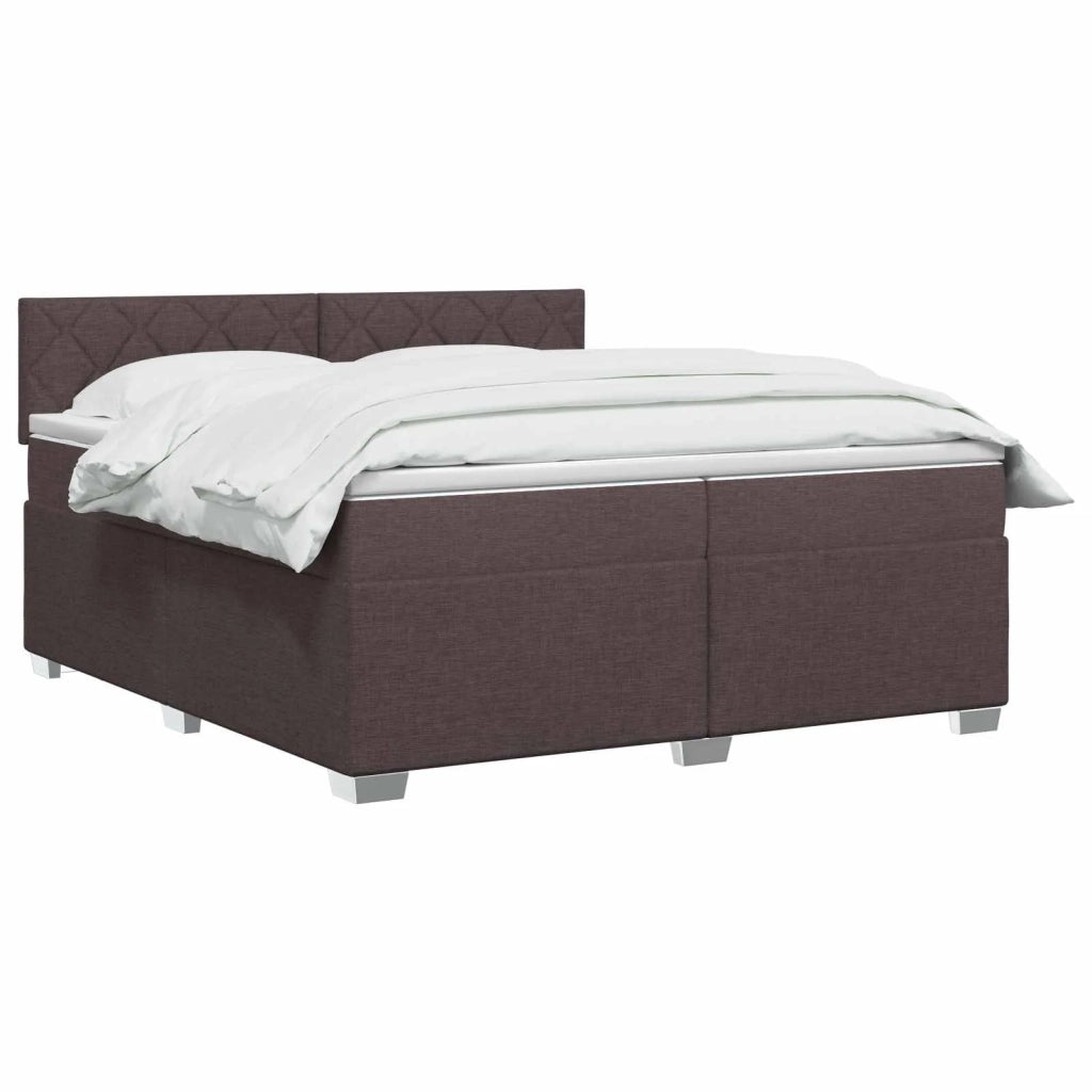 Letto box spring con materasso Marrone Scuro 200 x 200 cm 3450568