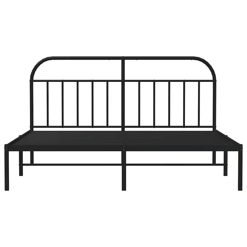 Letto matrimoniale | Letto per adulti | Giroletto con Testiera in Metallo Nero 183x213 cm