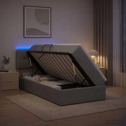 Letto con contenitore LED e materasso Grigio Chiaro 3459042
