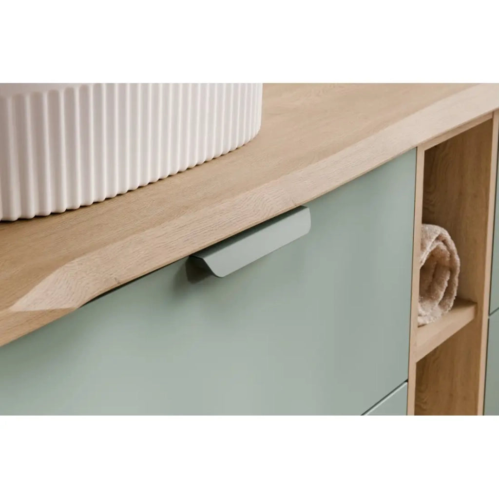 Mobile sottolavabo OSTER 60 cm verde salvia sospeso con 2 cassetti