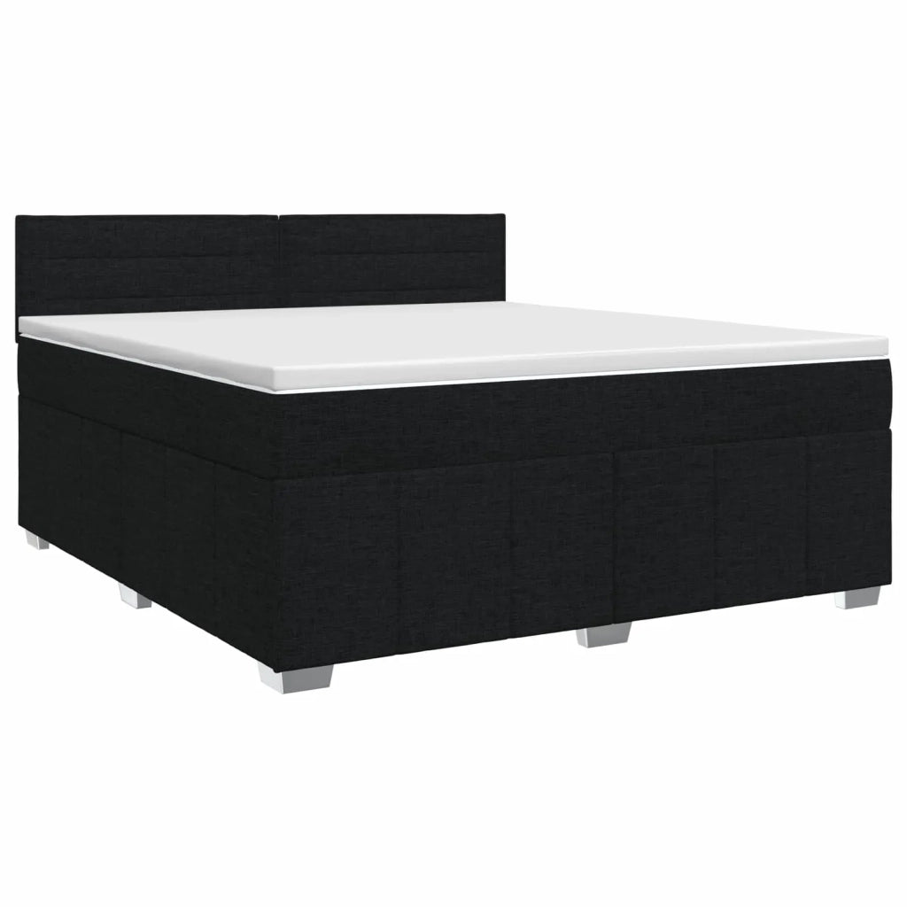 Letto box spring con materasso Nero 140 x 190 cm Tessuto 3451201