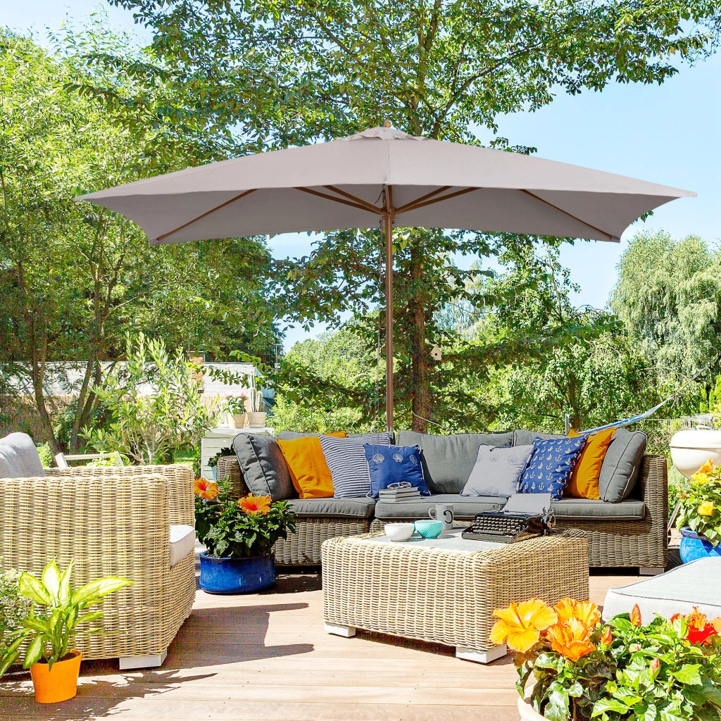 Ombrellone da Giardino ¨C Minimal ¨C Grigio Legno 2x3 m