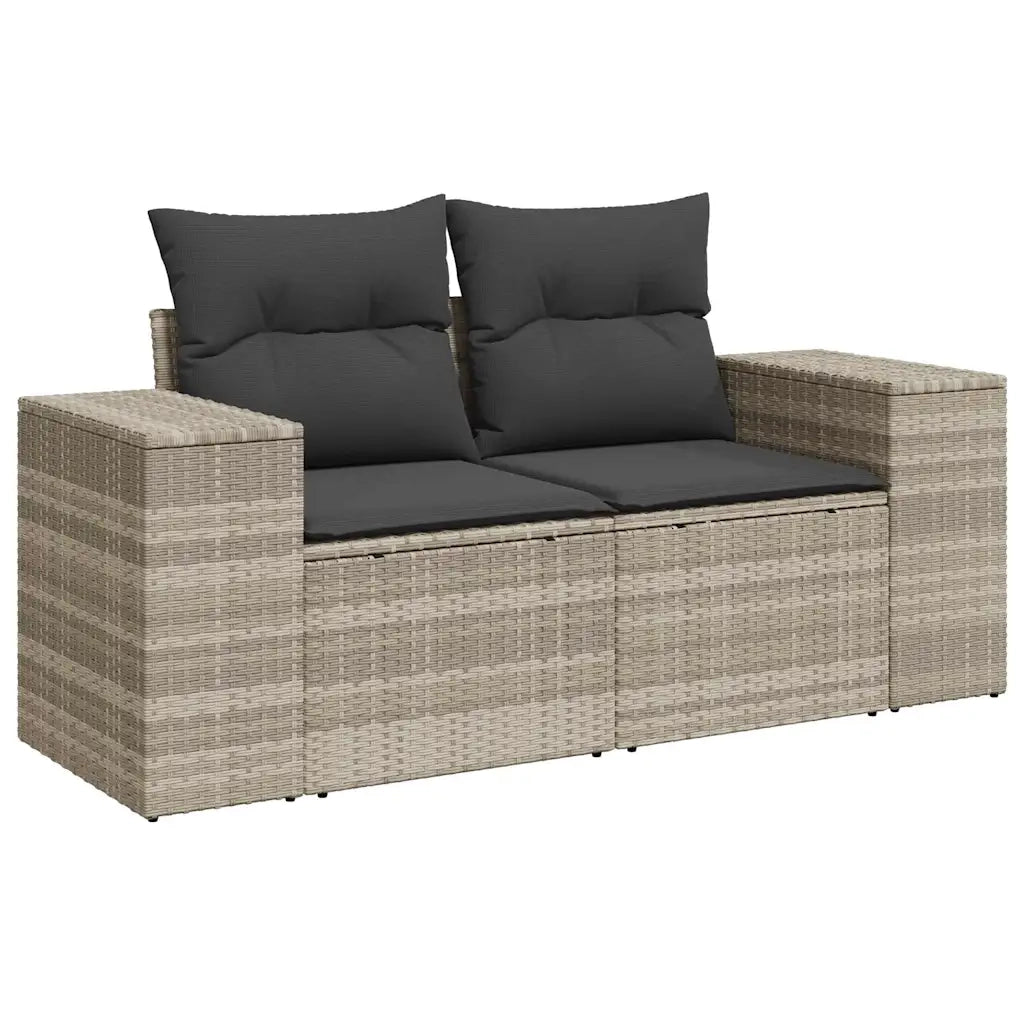 Set Divano da Giardino 6pz con Cuscini Grigio Chiaro Polyrattan 3222501