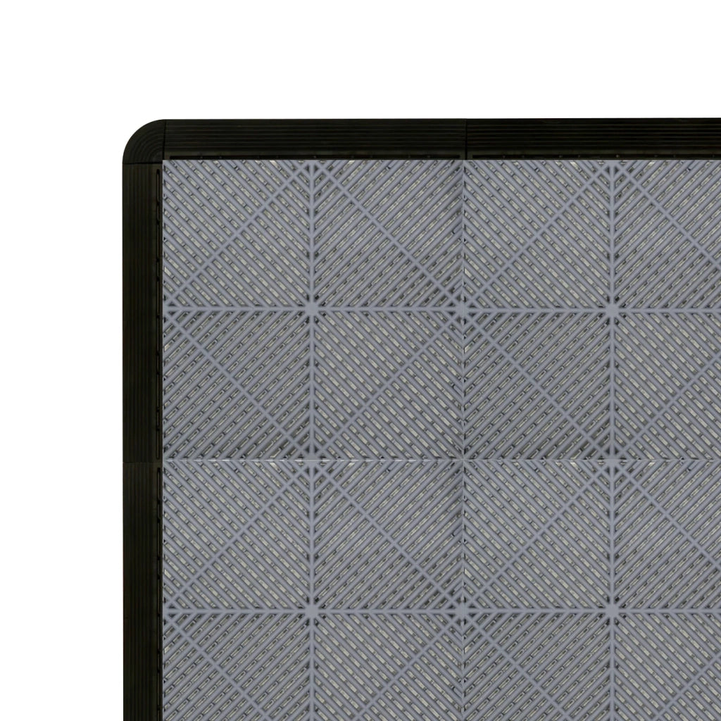 Piastrelle ventilate grigie e blu 3,2m x 6m per garage e officine, antiscivolo.