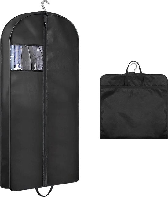 Confezione di Hoes per Abiti 60x150 cm, Nero, 150 cm, con Cerniera
