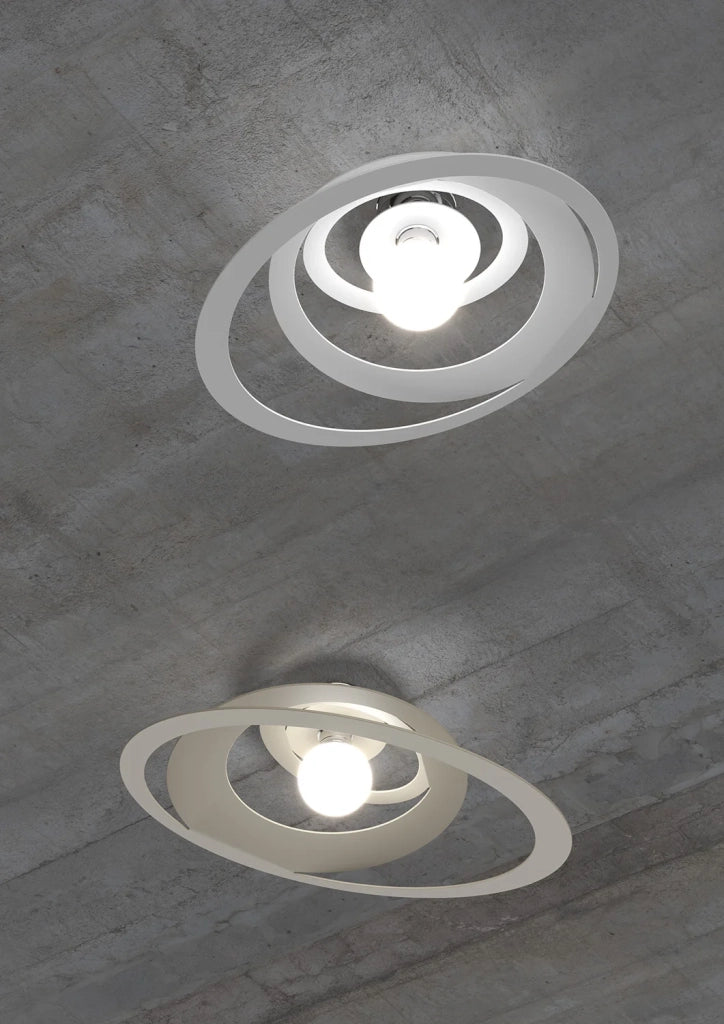 Plafoniera Industrial-Minimal Bungee Metallo Sabbia 1 Luce E27 D70Cm