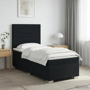 Letto box spring con materasso Nero 90 x 200 cm Tessuto 3454777