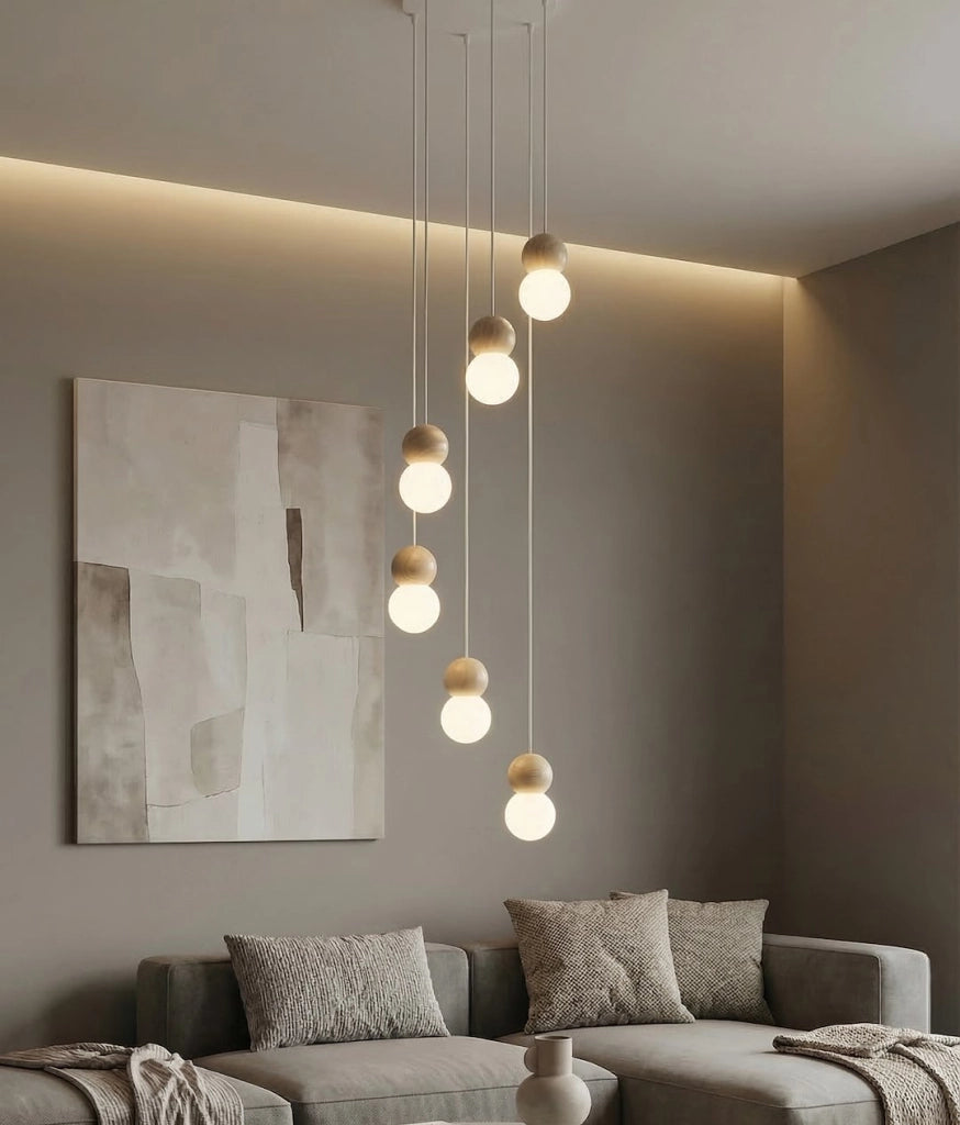 Lampada a sospensione LOOP 6xG9 bianco-beige Emibig