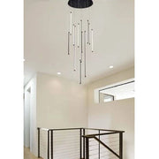 Trade Shop - Lampadario Sospeso 105 W Moderno Pendenti Led Nero Luce 4000k 6500k 3000k Lp-45n - -bianco Naturale      -