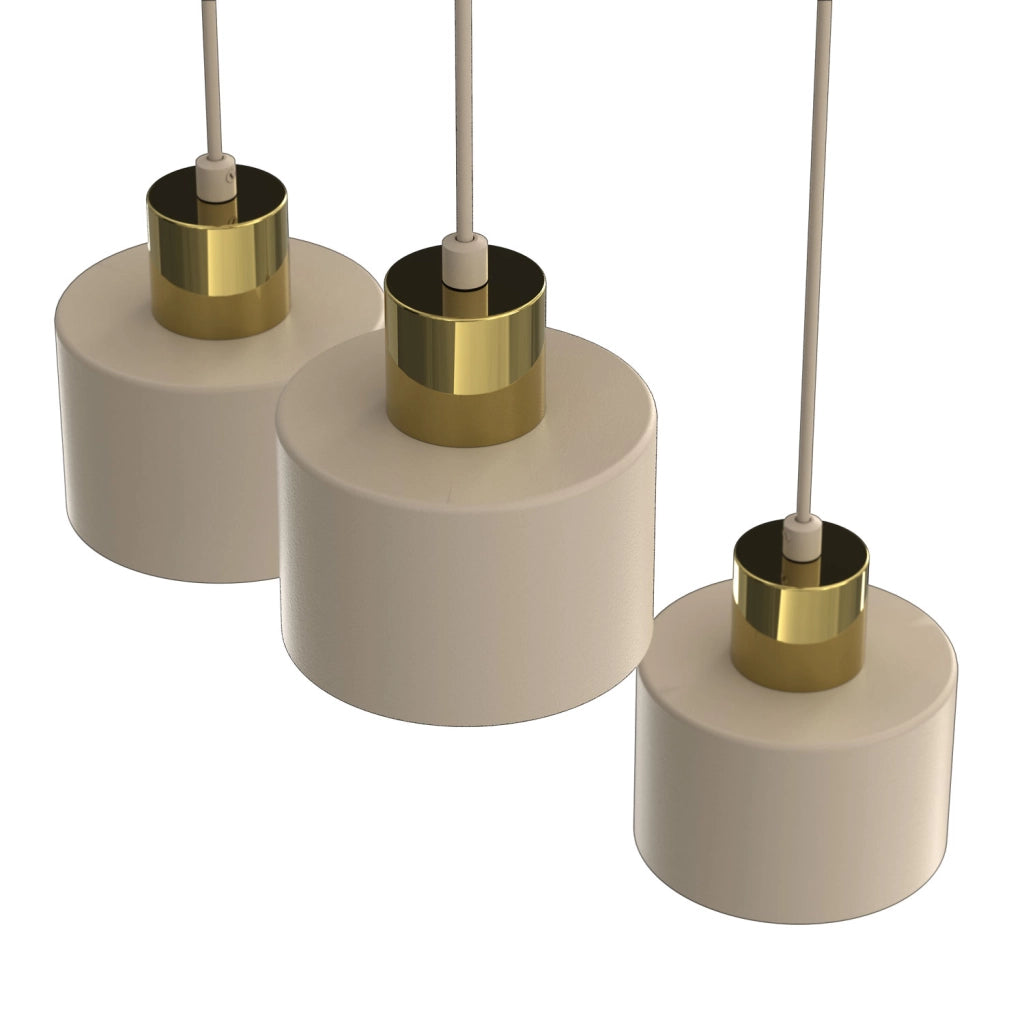 Lampada sospesa Parkla 3 luci E27 beige oro Luminex
