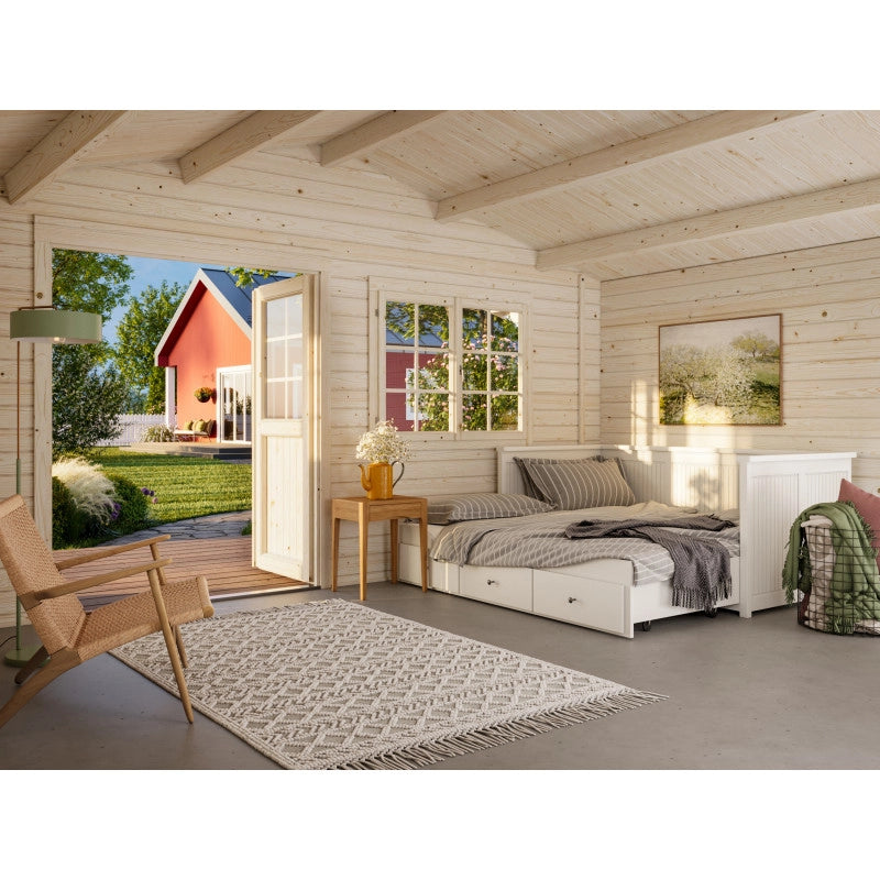 Casetta da giardino in legno 500x445 cm spessore 40 mm con porta doppia e finestra 19,7 m² - Esterni da Vivere