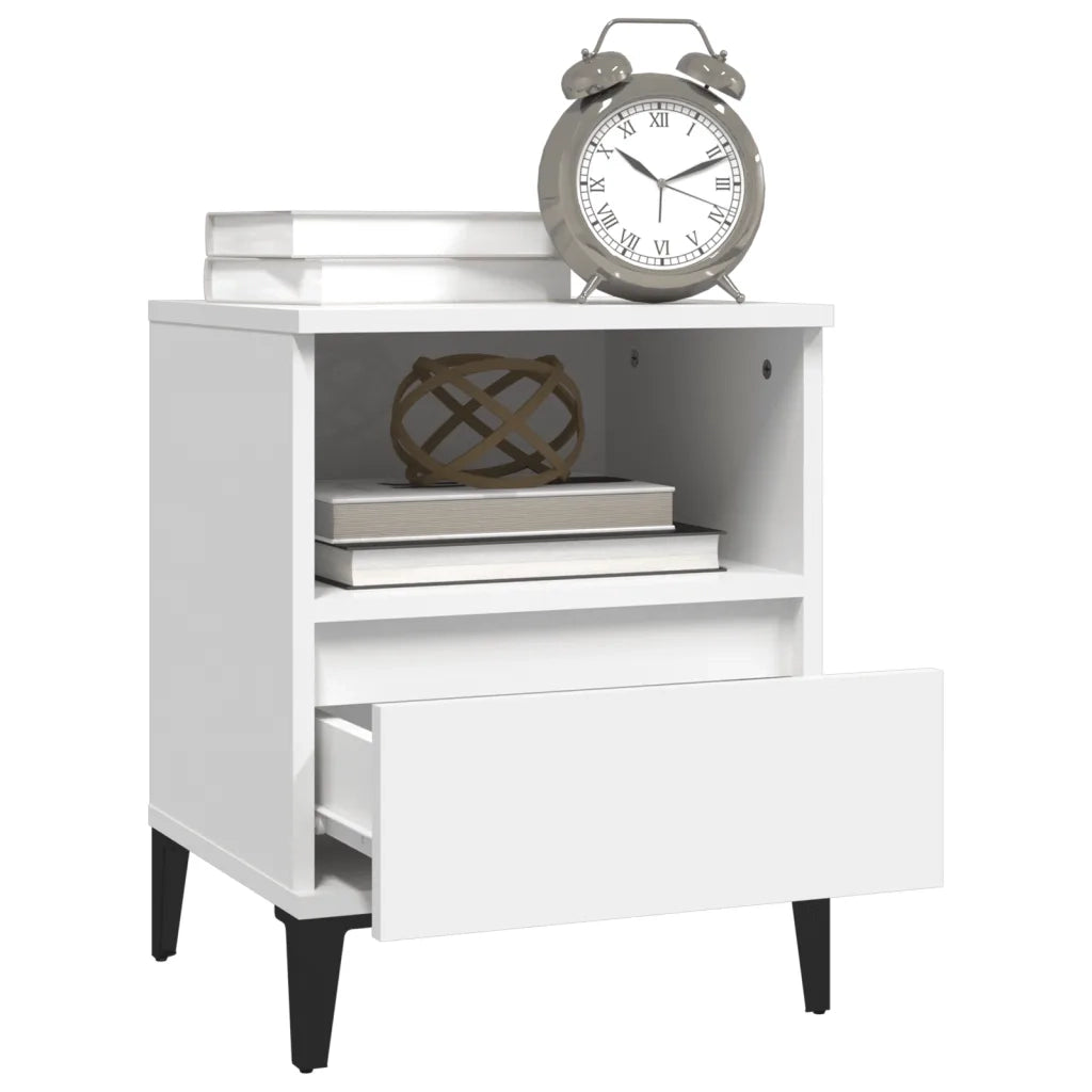 Set di 2 Comodini | Armadio da Notte | Mobiletto da notte in Bianco 40x35x50 cm