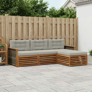 Set di divani da esterno con cuscino Naturale e Grigio Chiaro 3383199
