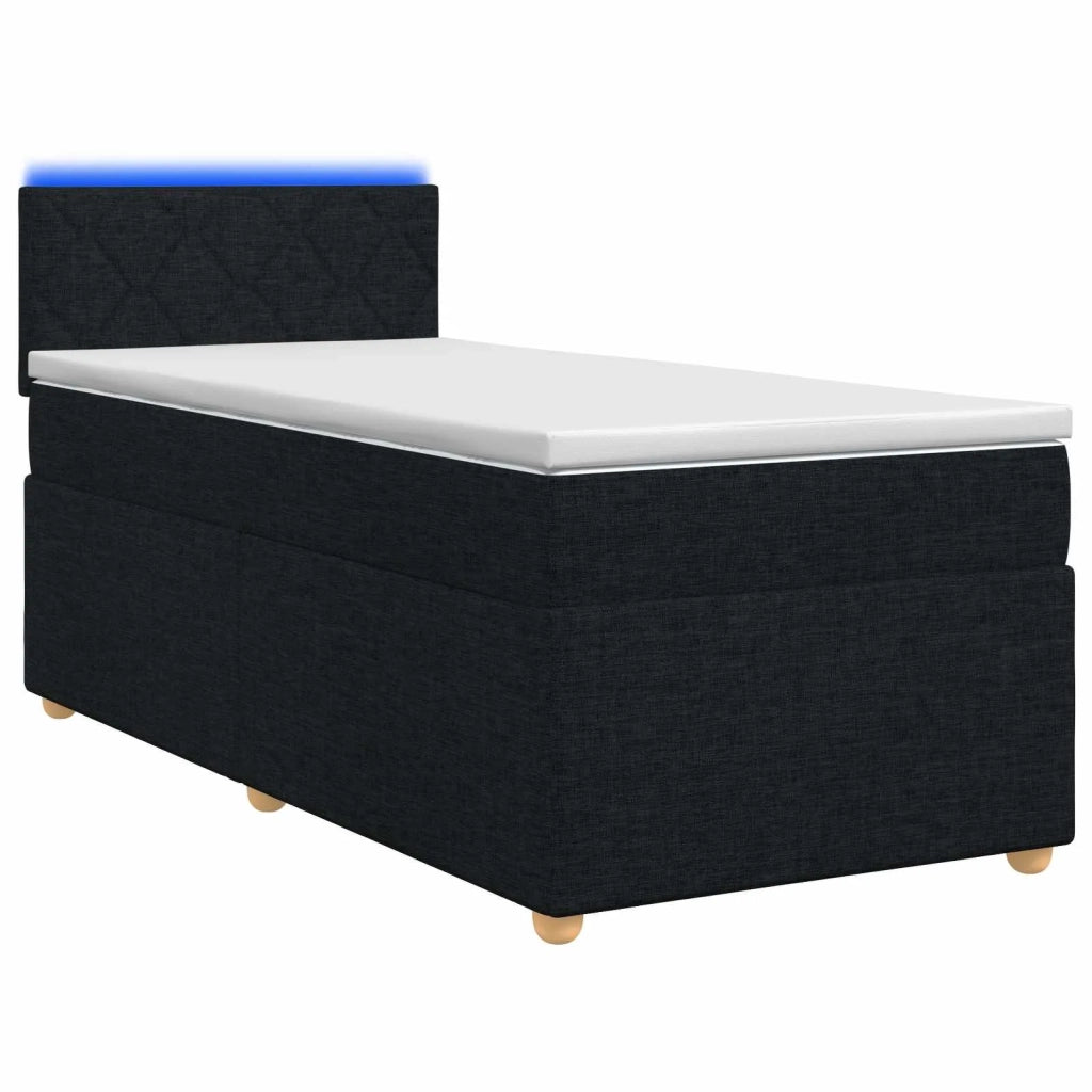 Letto box spring con materasso Nero 90 x 200 cm Tessuto 3452340