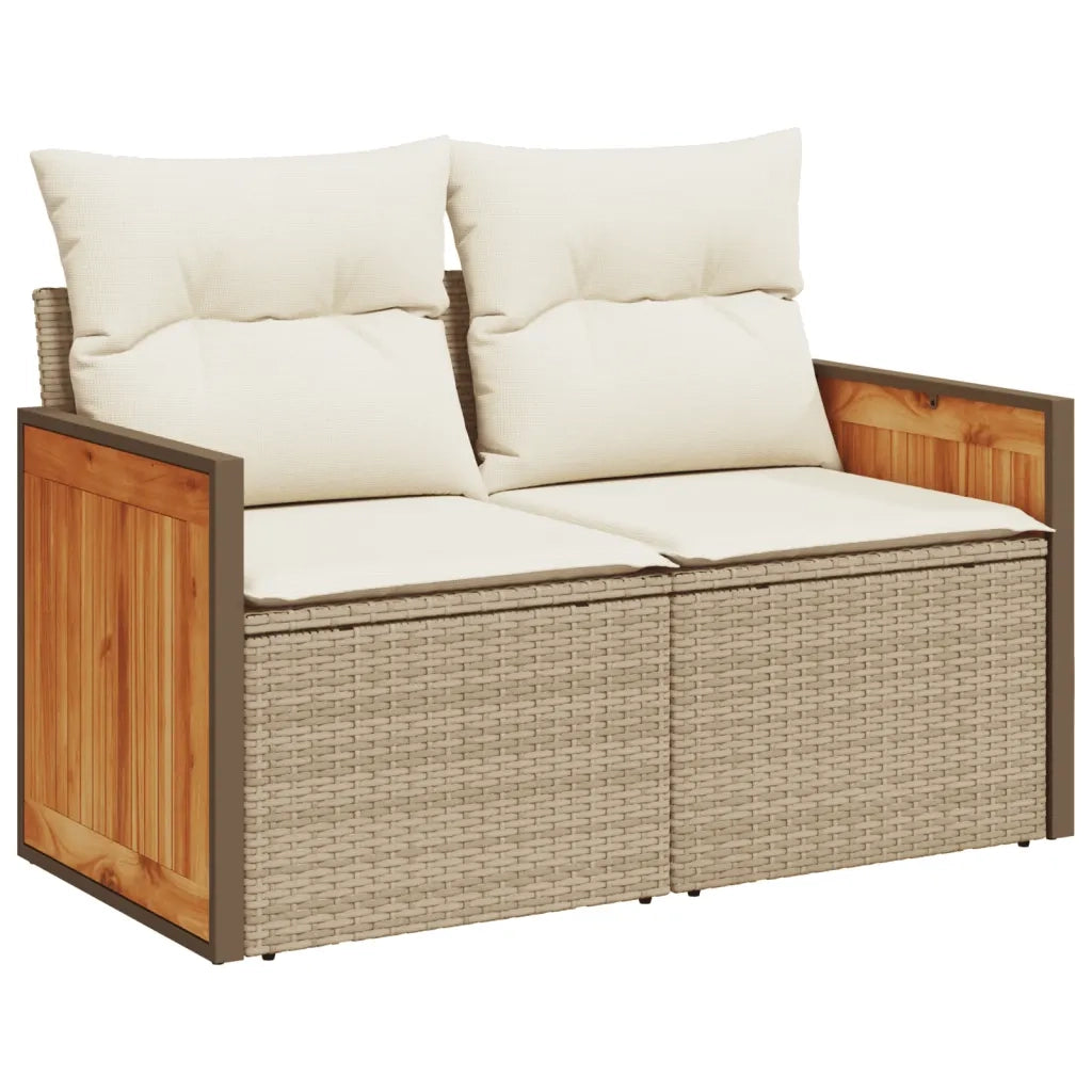 Set Divano da Giardino 8 pz con Cuscini Beige in Polyrattan 3227563