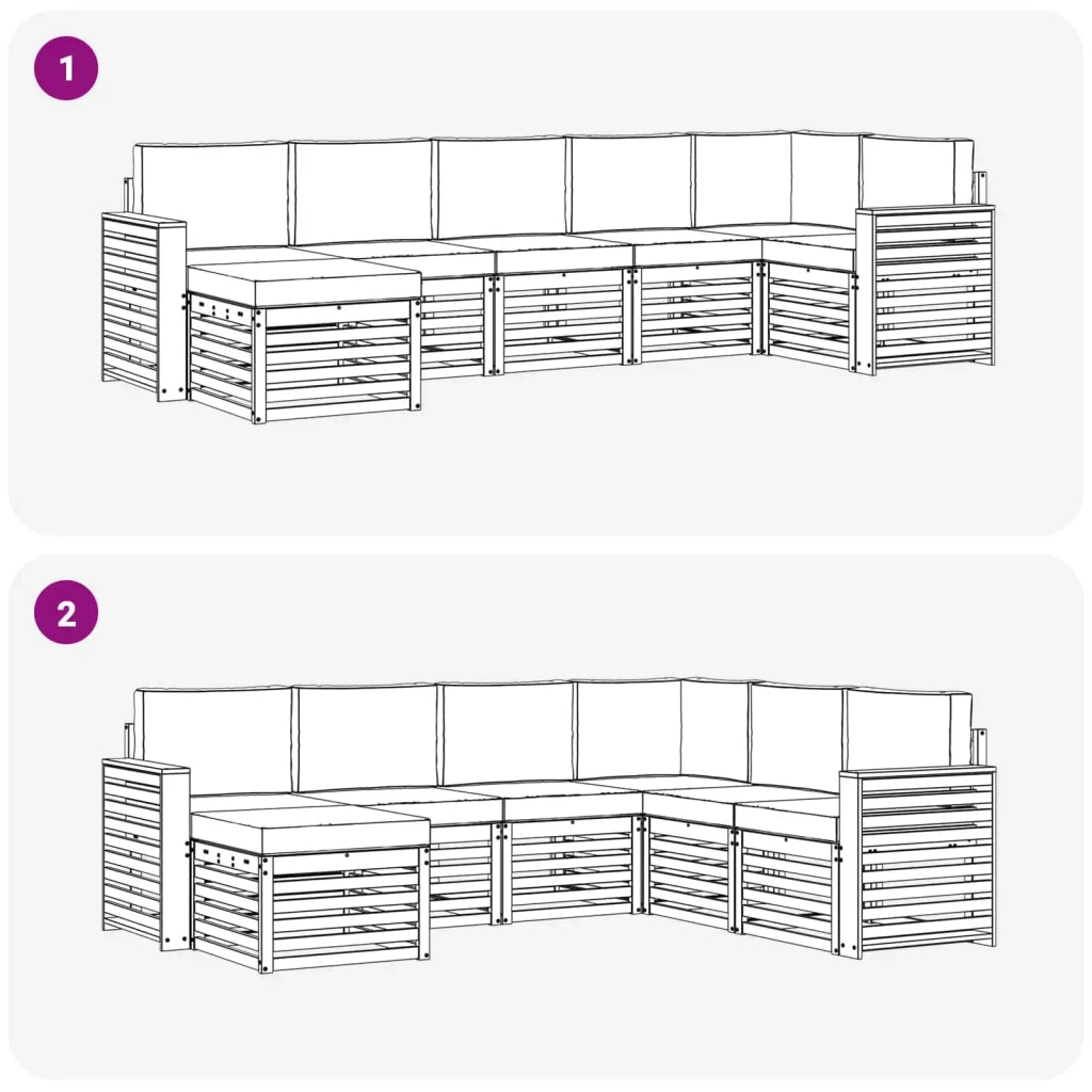 Set di divani da esterno 7 pcs Bianco e Antracite 3392202
