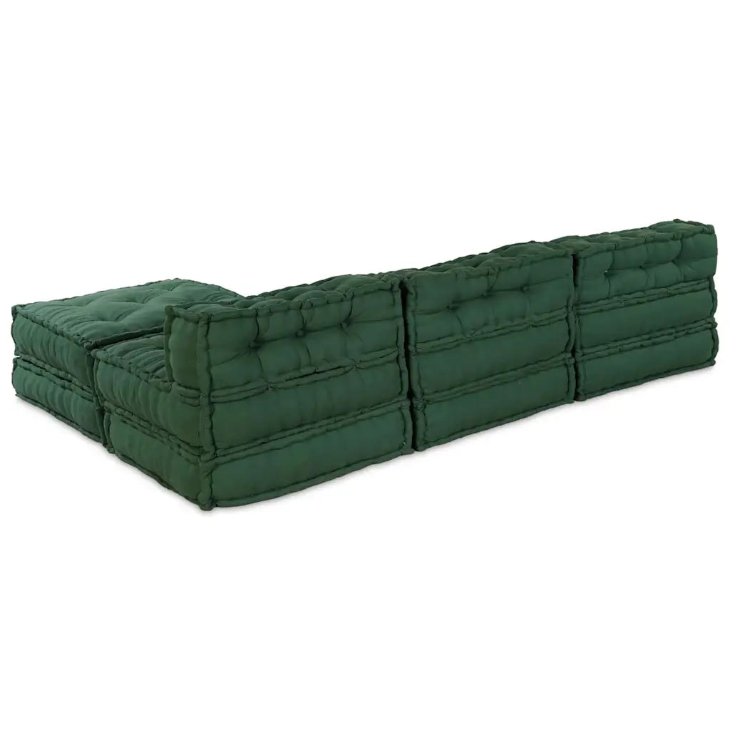Divano modulare 4 pcs Verde Tessuto 3315079