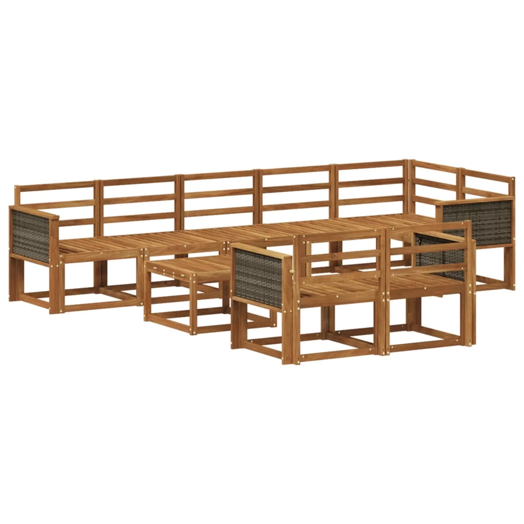 Set di divani da esterno 9 pcs Naturale