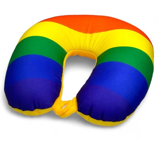 Cuscino per pavimento con chiusura a vite - 28 x 28 cm - Polyester - Disegno arcobaleno - Soffice e comodo