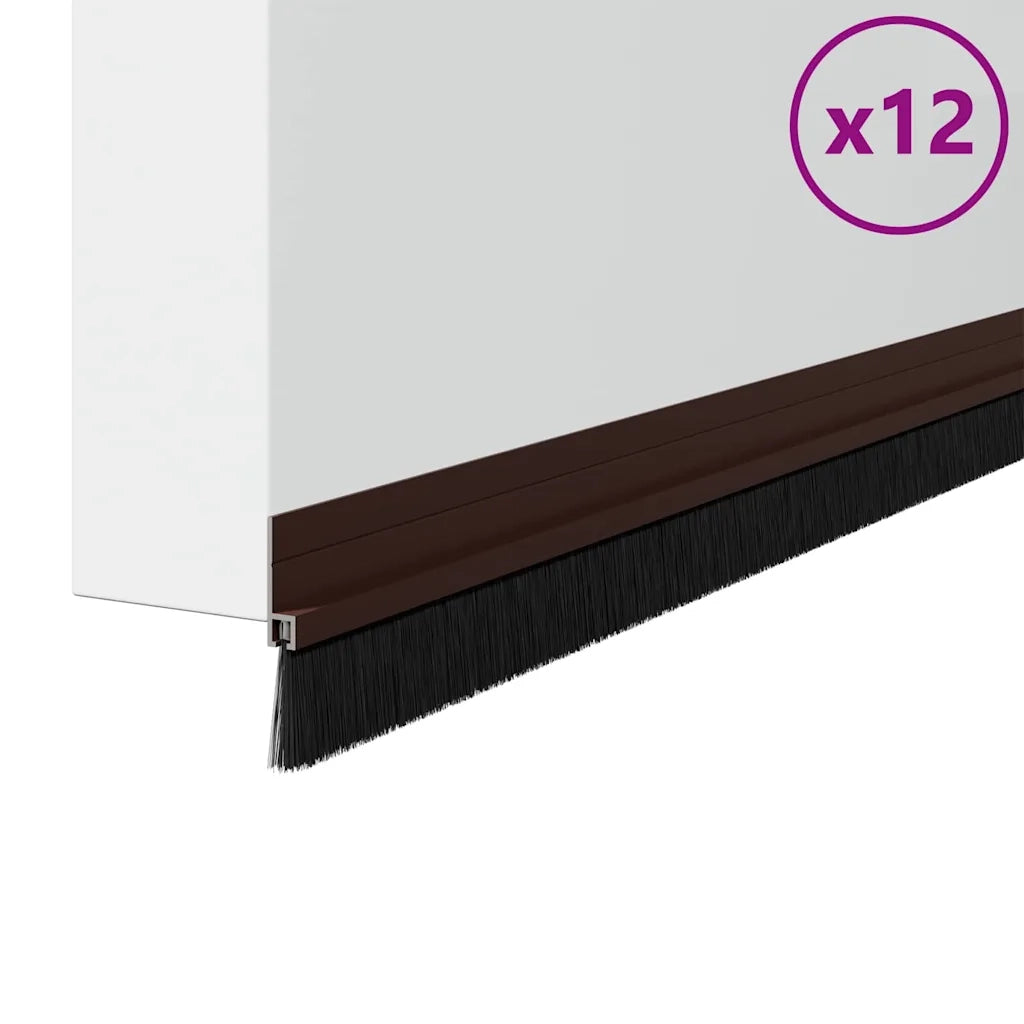 Spazzole per porte autoadesive 12 pz Marrone 100 cm CFW9845287