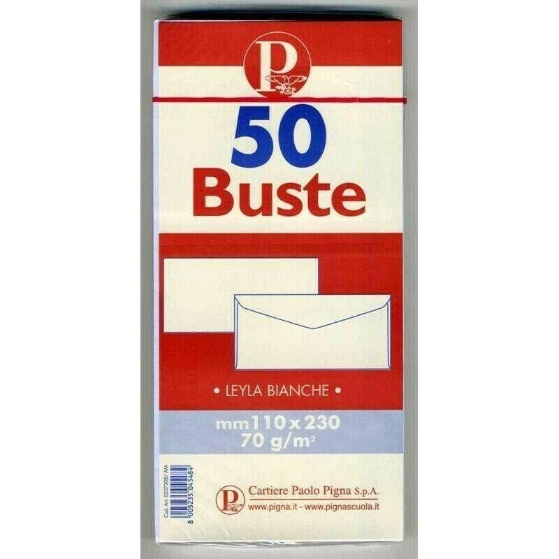 50 BUSTE DA LETTERA BIANCA 11X23 LEYLA