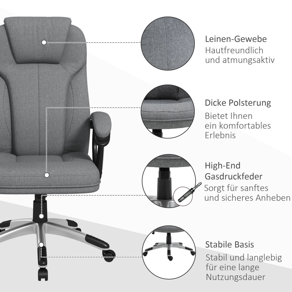 Sedia da ufficio ¨C Minimal ¨C grigio, altezza regolabile, 75x120 cm