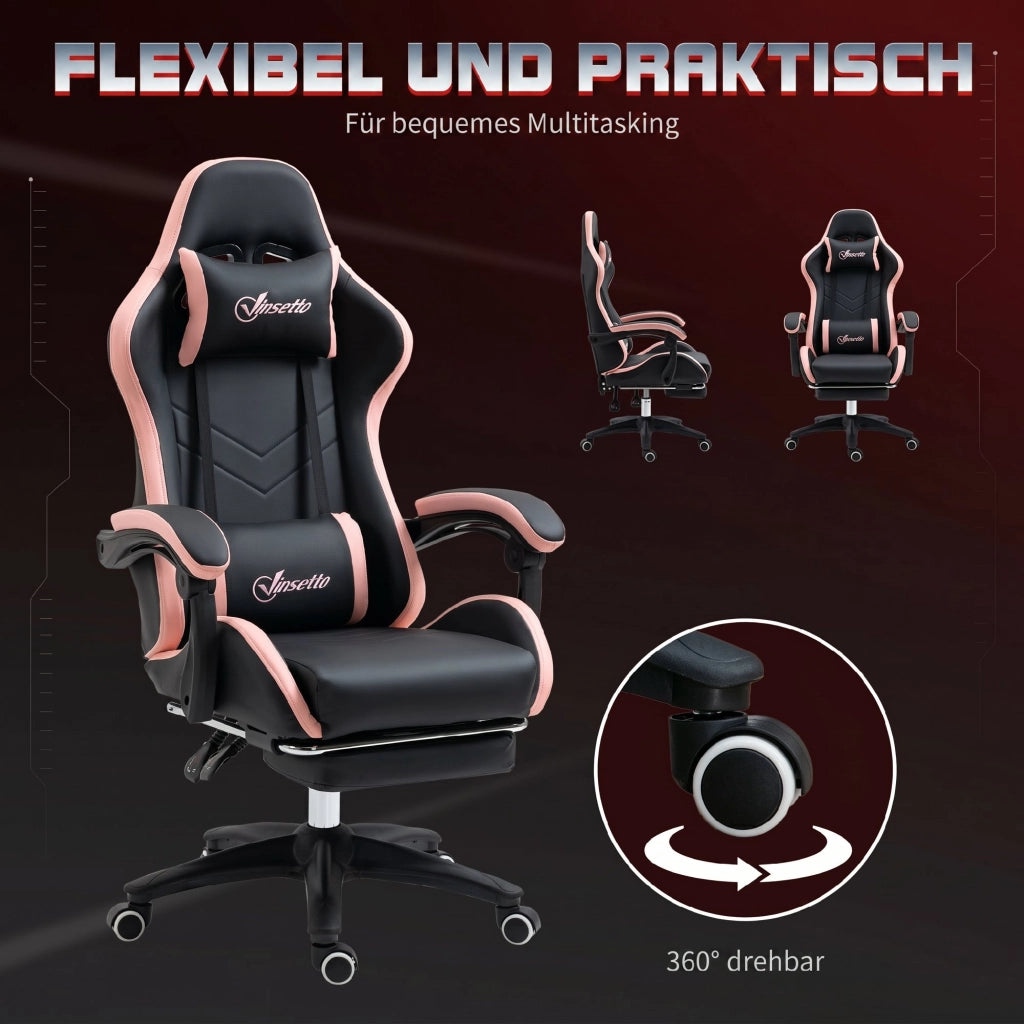 Sedia da ufficio gaming ¨C Minimal ¨C rosa e nero