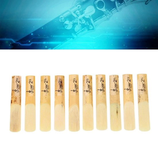 Ricambi per Clarinetto - Rietten 10 Stuks - B-flauto 2.5 - Kunststof/Hout - Adatto per Clarinetto Tradizionale - Utile in Uso - Dimensioni 6,8 x 12 mm - Riet