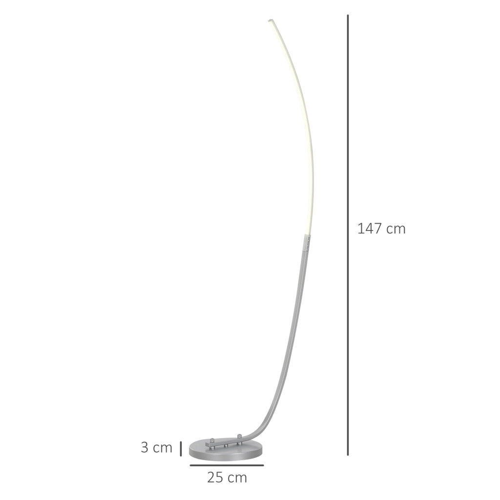 Lampada da terra LED ¨C Minimal ¨C 3 livelli luminosit¨¤, interruttore a pedale, argento
