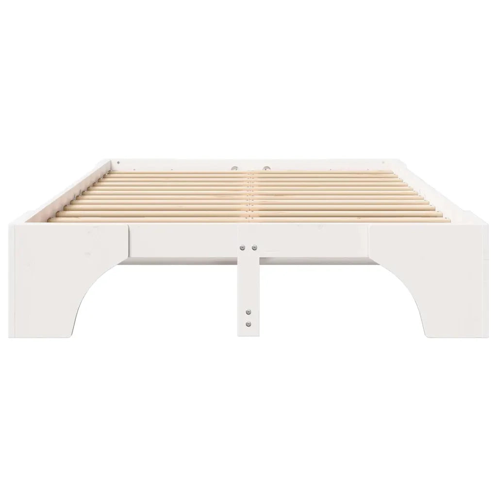 Struttura del letto Bianco 140 x 190 cm Pino massello