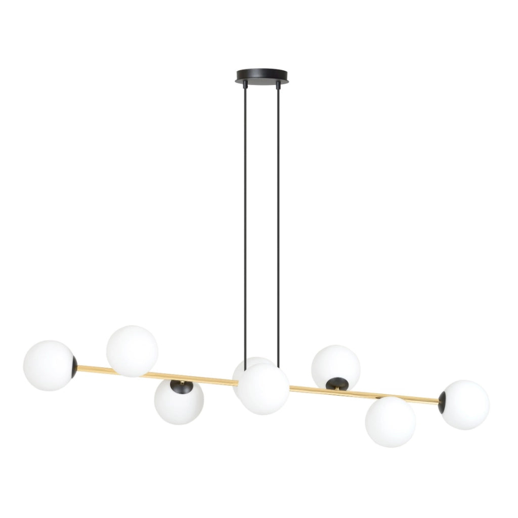 Lampadario Emibig Gravity 8, 8xE14 nero oro bianco 140cm
