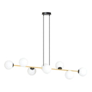 Lampadario Emibig Gravity 8, 8xE14 nero oro bianco 140cm