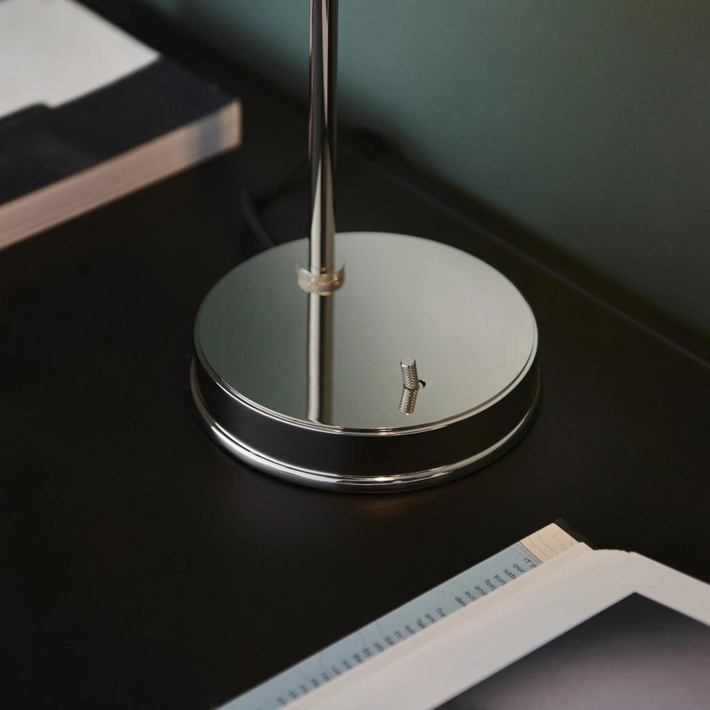 Lampada da tavolo industriale nichel vetro E14 Endon