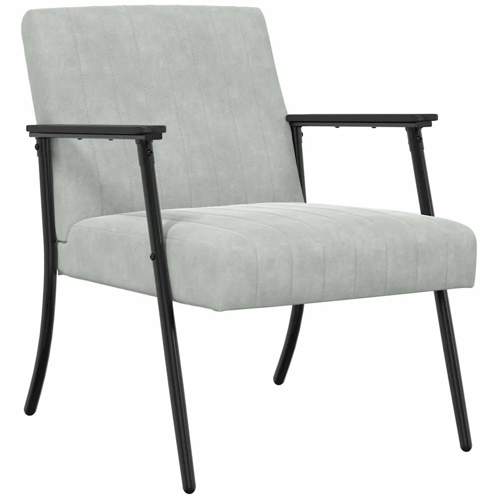 poltrona Grigio chiaro 59 x 75 x 78 cm Velluto 42017679