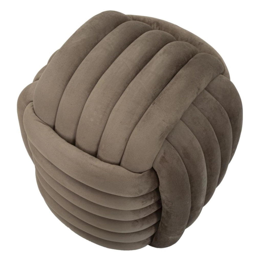 Pouf Gomitolo 4, Grigio, Cotone, 45x45x45 cm