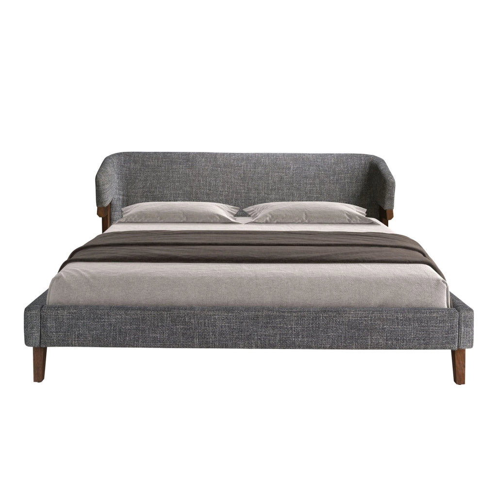 Letto in tessuto grigio