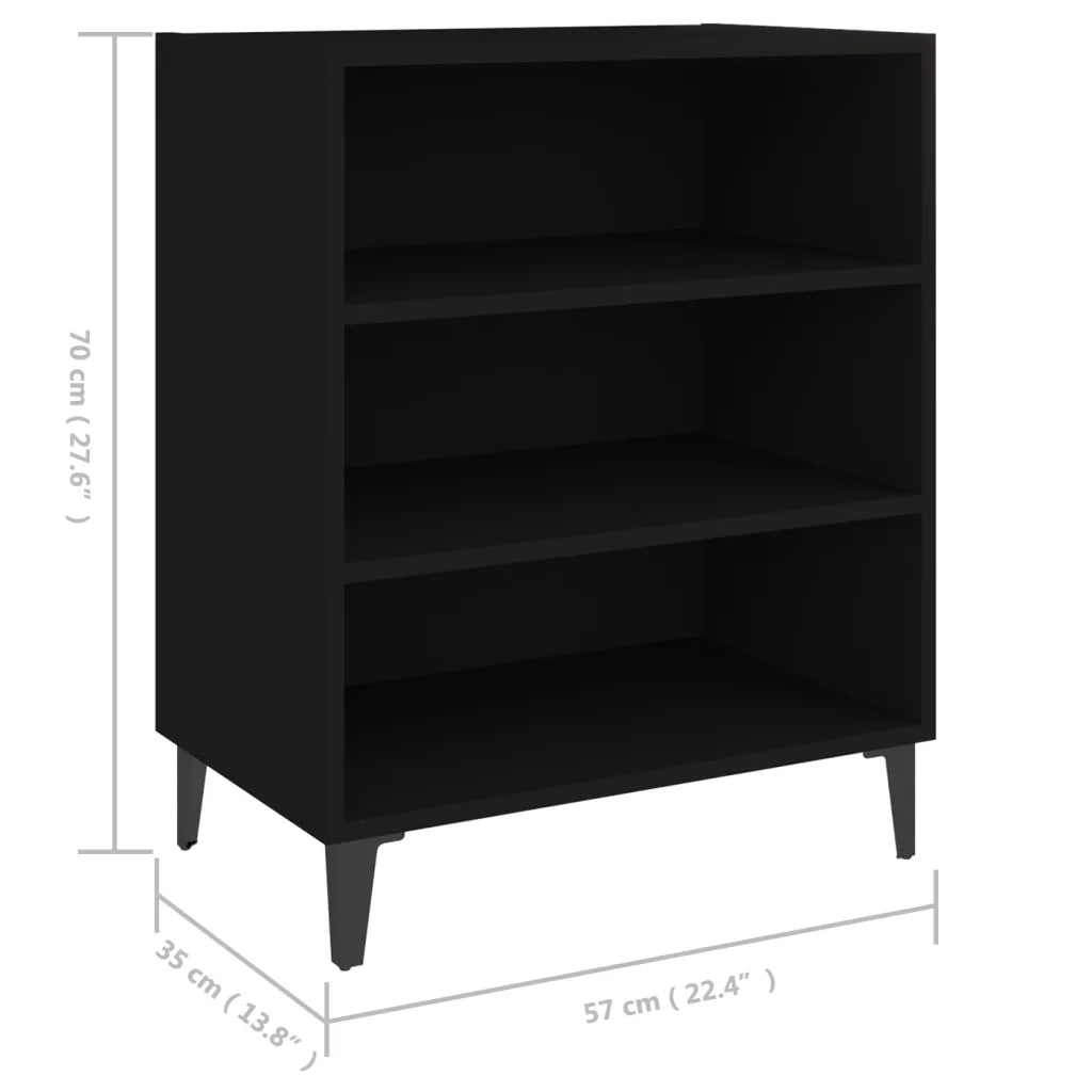 Credenza Nera 57x35x70 cm in Legno Multistrato 806059