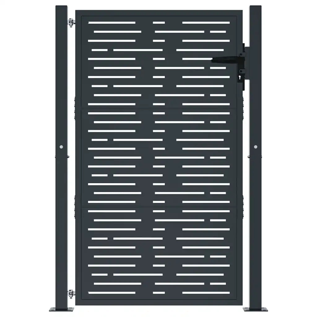 Cancello da giardino antracite 100x150 cm in acciaio design quadrato CFW6371947